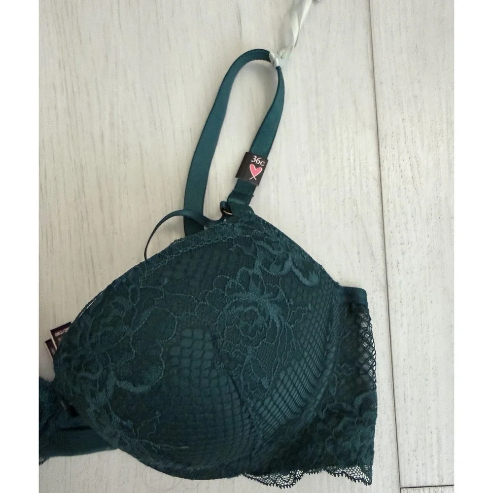 NWT Victoria's‎ Secret Very Sexy Push-up Bra Sz 36C Green Lace